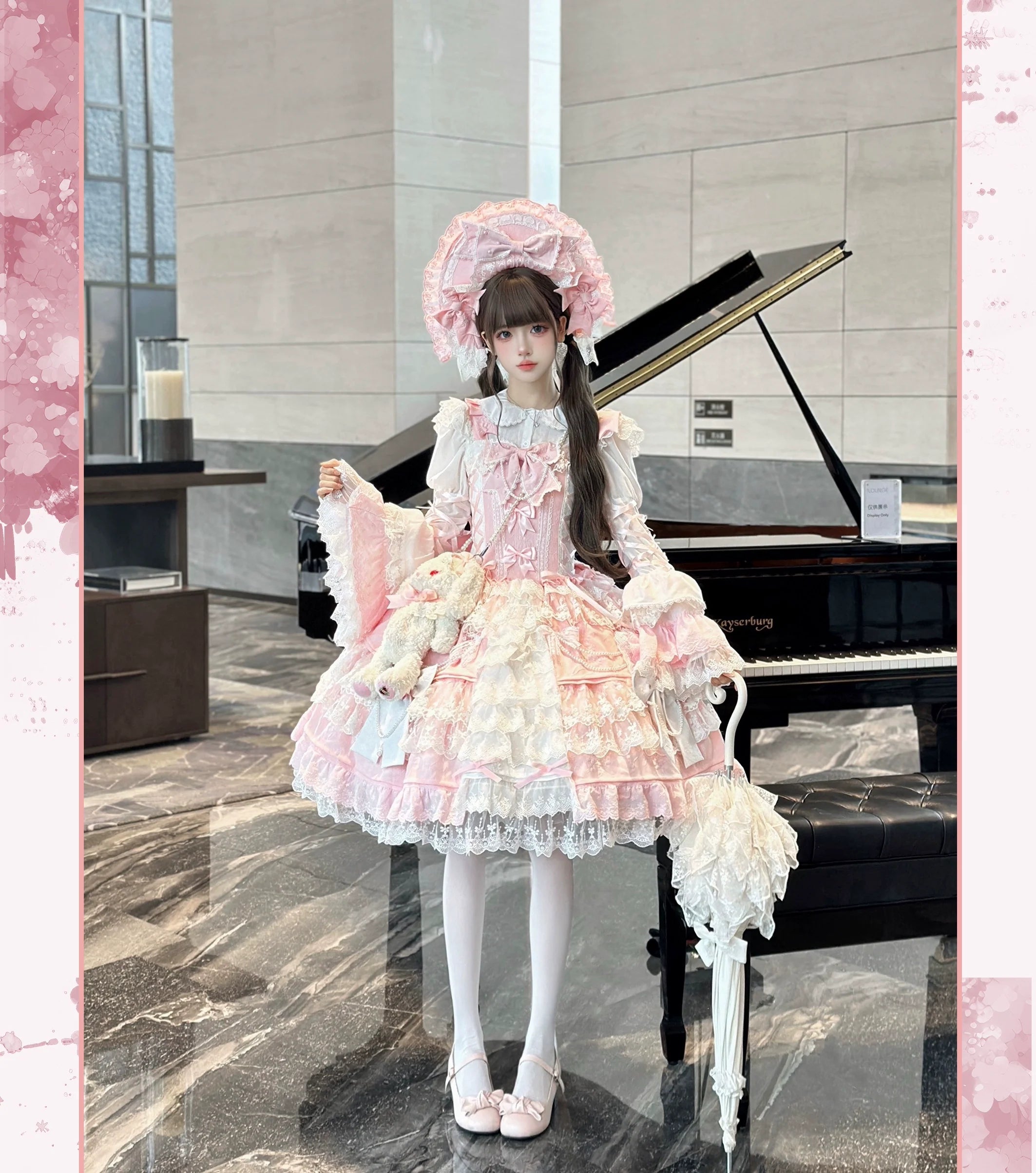 Sakura Love - Gorgeous Doll-like Lolita Dress Suit, Tiered Skirt - image 9
