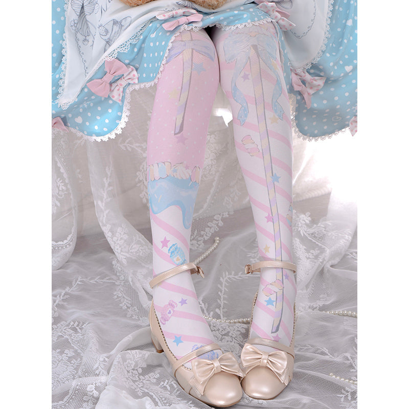 Fairy Kei Sweet Lolita Print Stockings - image 3
