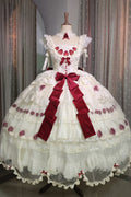 Strawberry Cream Cake White Sweet Lolita Bridal OP Set - image 4