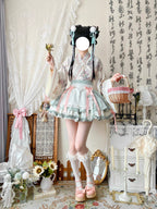 Little Herbalist - Han Lolita Skirt Outfit with Cross-collar Blouse and Apron - image 13