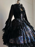 Night Traveler - Classic Gothic Lolita Dress with Stained Glass Window Print - image 19