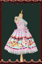 Cream Meow - Sweet Lolita JSK, Cat Print and Accessories - image 5