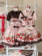 Strawberry Chocolate Lovers Sweet Lolita Embroidered Dress - image 36
