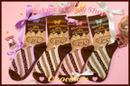 Kawaii Lolita Chocolate Color Cotton Socks - image 17