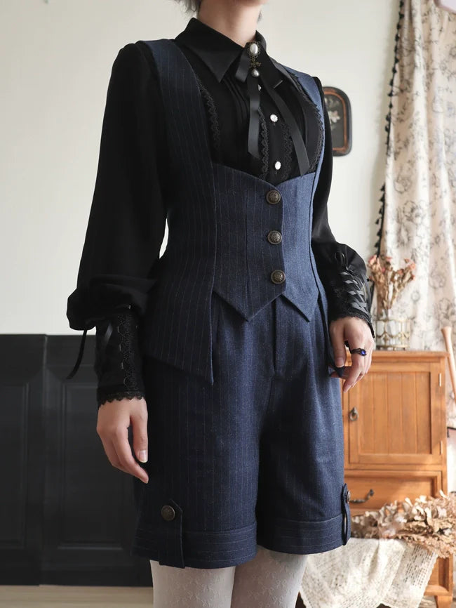 Griffin's Appointment - Vintage Lolita Pointed Collar Blouse - image 13