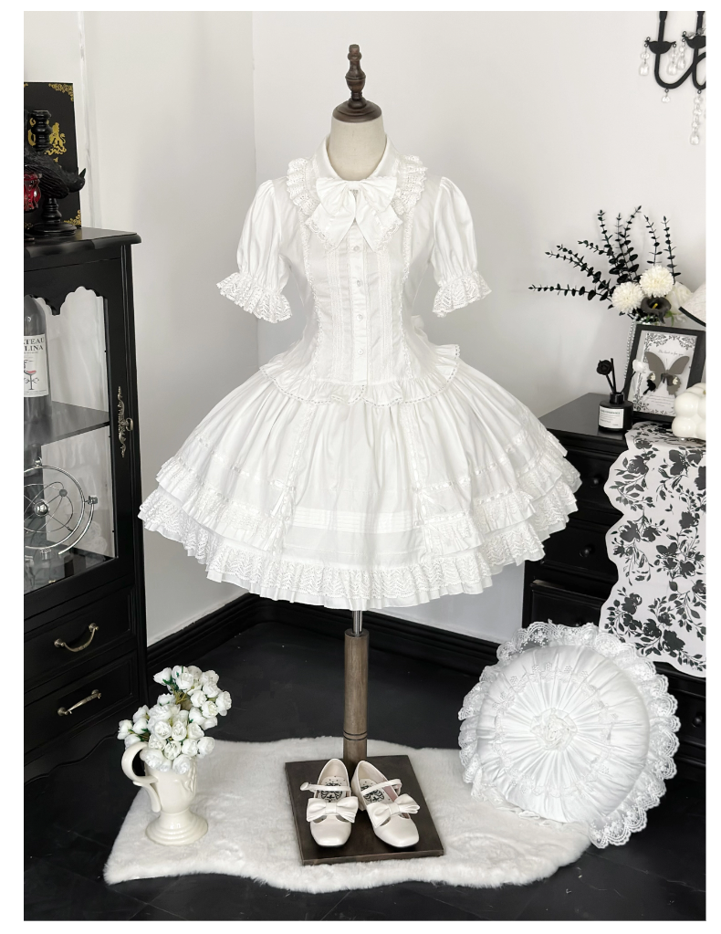 Praying Snowfall Old School Lolita Skirt Suit, Shirt and Cape - image 12
