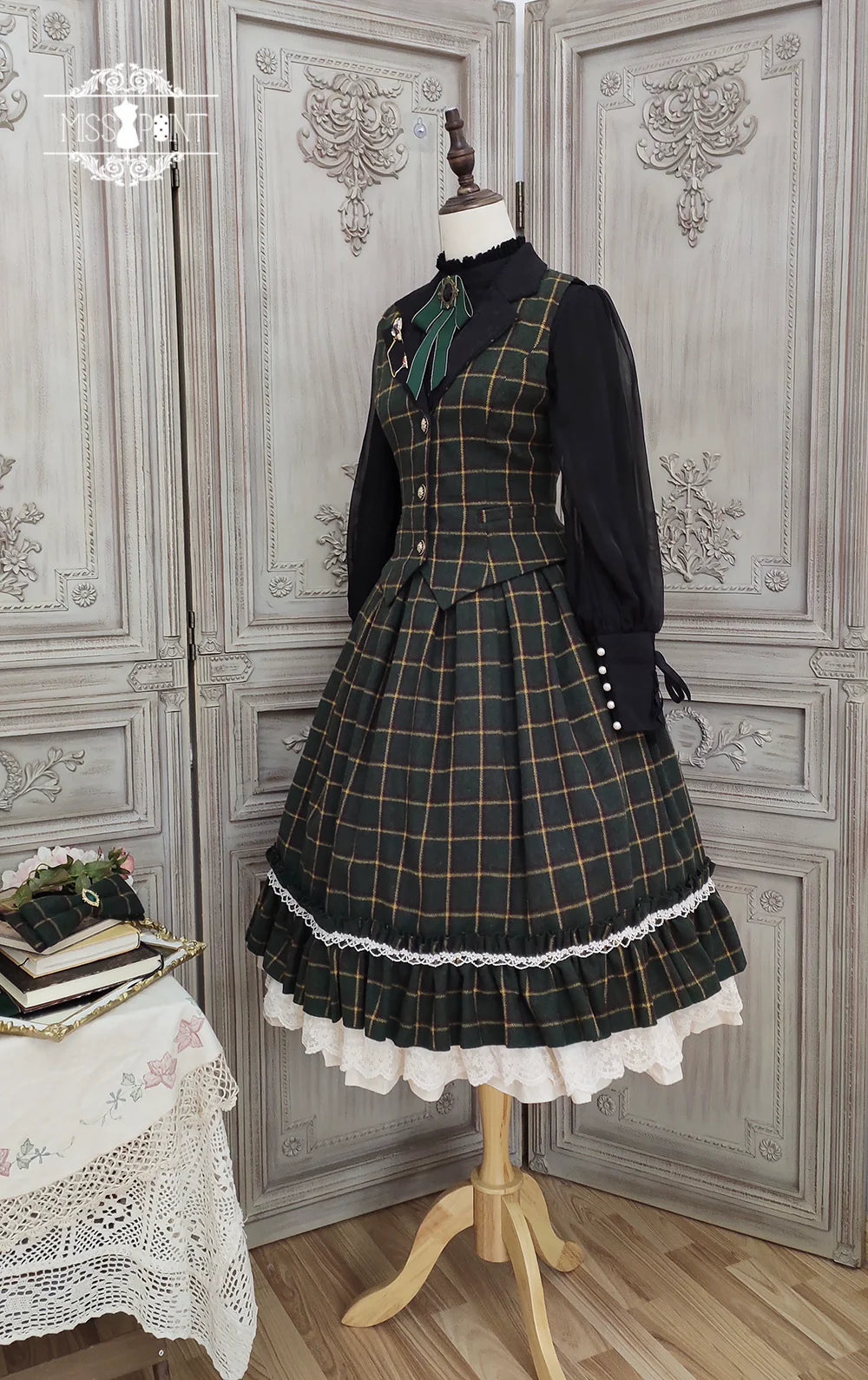 Rose - Elegant Lolita Fishbone Grid Skirt Customized - image 89