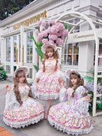 Rose Garden Prelude - Sweet Lolita OP Dress, Floral Printed - image 15