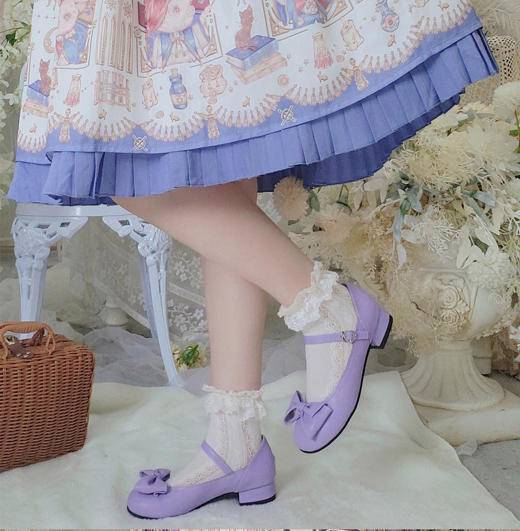 Kawaii Lolita Bow Falt Shoes - image 17