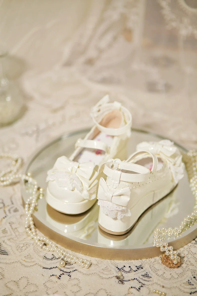 Milky Puff - Sweet Lolita Heels Shoes, Round Toe With Petite Wedge - image 20
