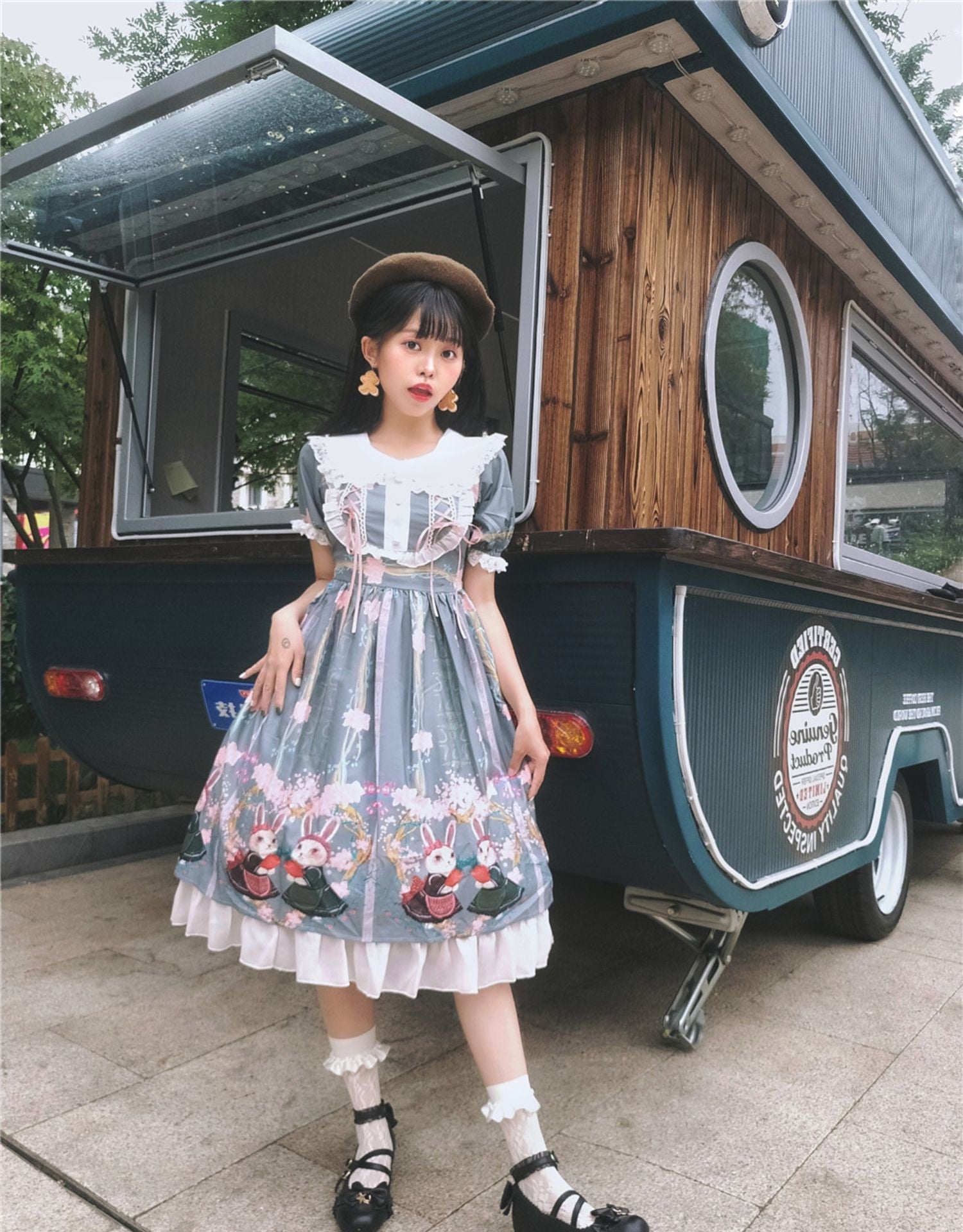 Picnic Bunny Girl - Plus Size Lolita JSK Short Sleeve OP Dress - image 17