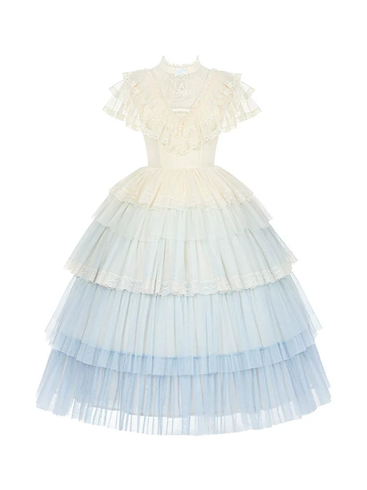 True Vow Embroidered Classic Lolita Dress with Layered Gradient Hem and Accessories - image 23