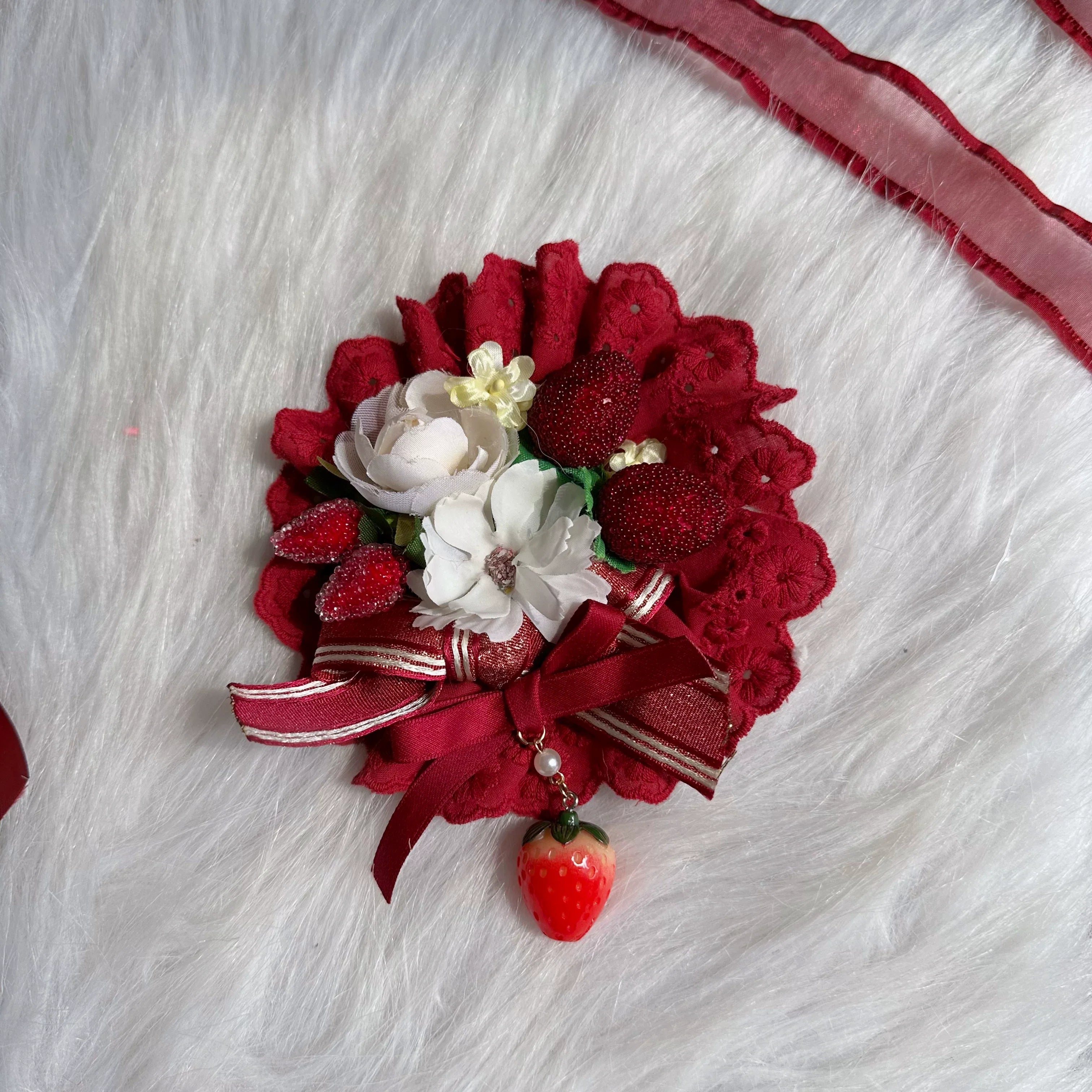 Red Sweet Lolita Headdresses and Strawberry Accessories - image 5