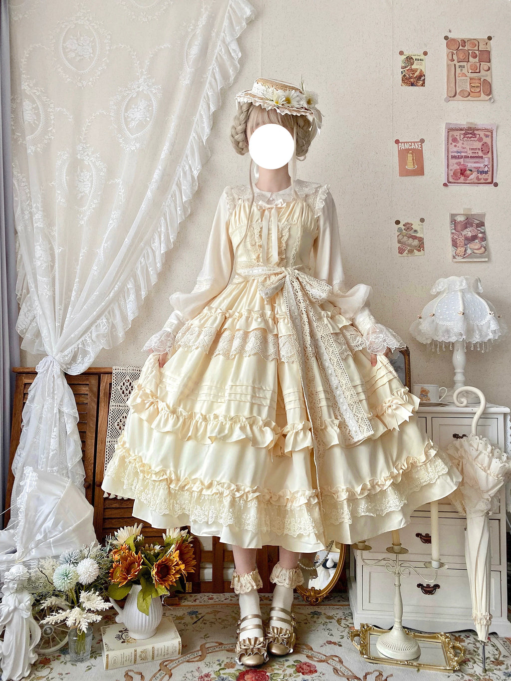 Lilianne Elegant Lolita Ruffled Hem JSK Dress - image 6