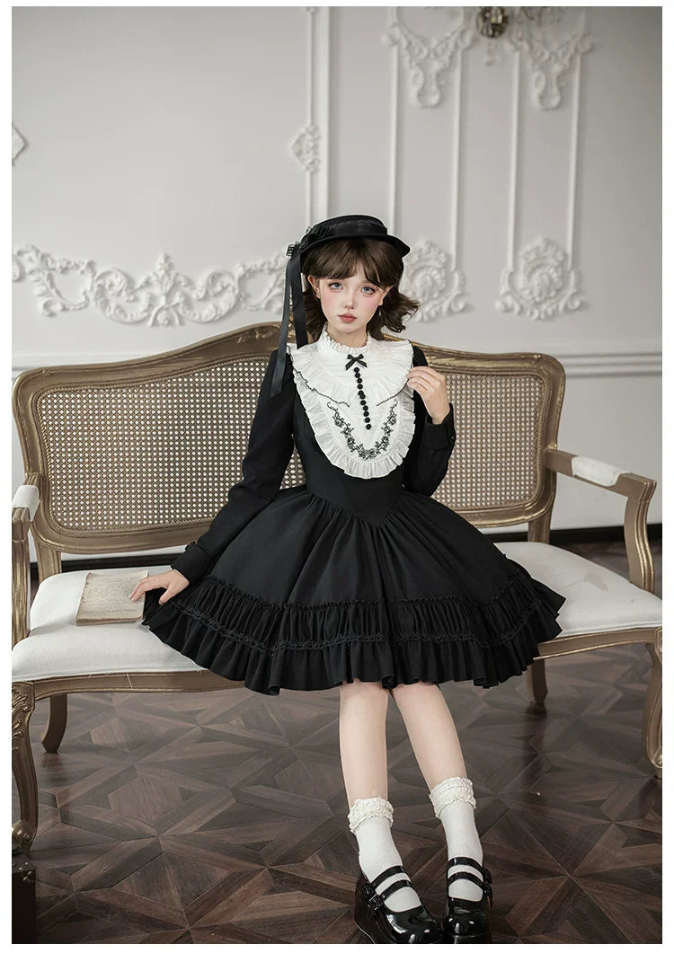 Audrey's Reply - Classic Lolita Square Neck OP, Detachable Embroidered Collar and Accessories - image 20