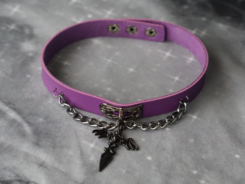 Gothic Lolita Cross Leather Choker - image 18