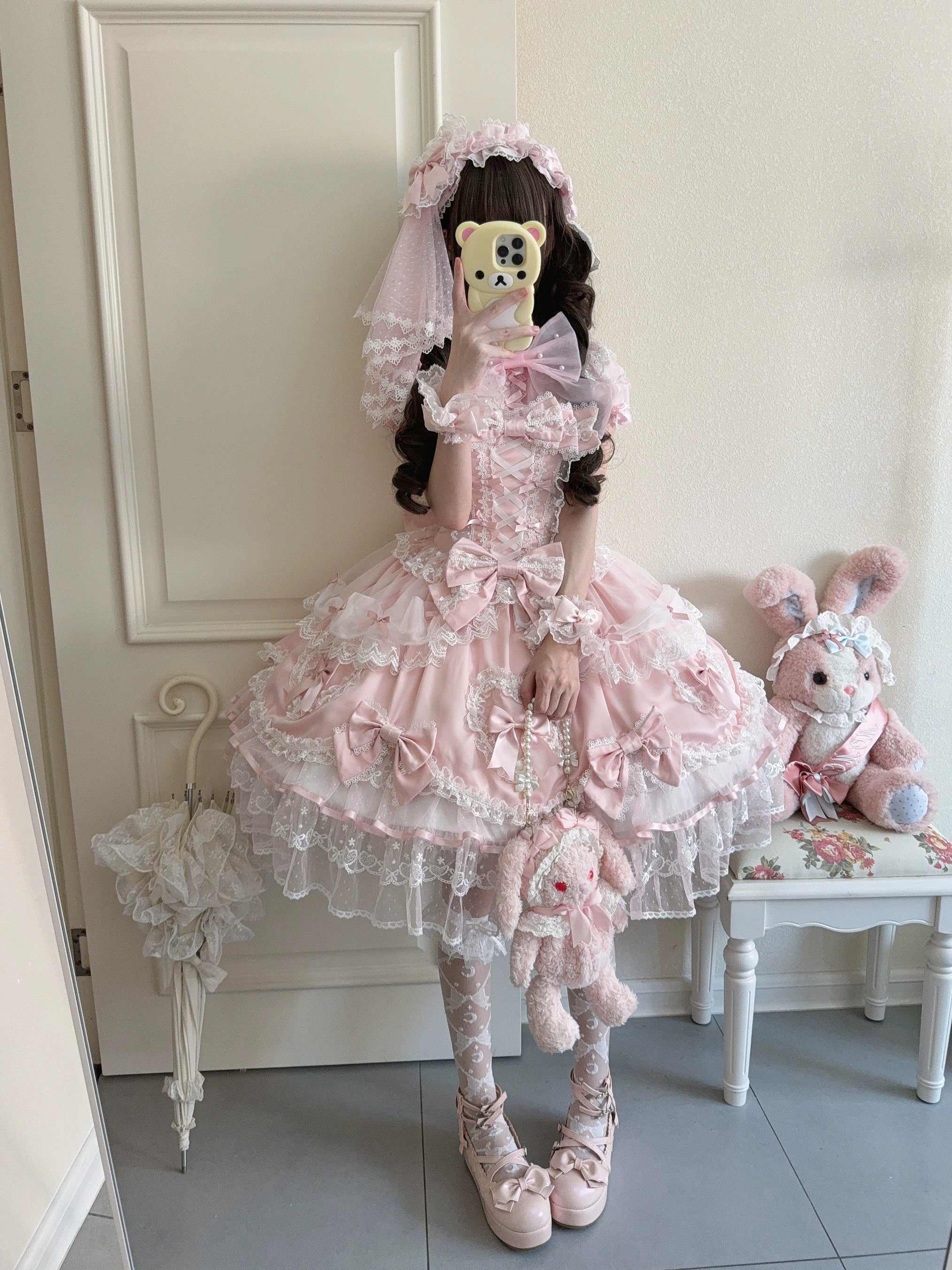 Velvet Sweetheart - Doll-like Sweet Lolita Jumper Dress, Bow Accents - image 17