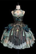Candle Dragon Spirit - Fantasy Green Lolita JSK Set - image 16
