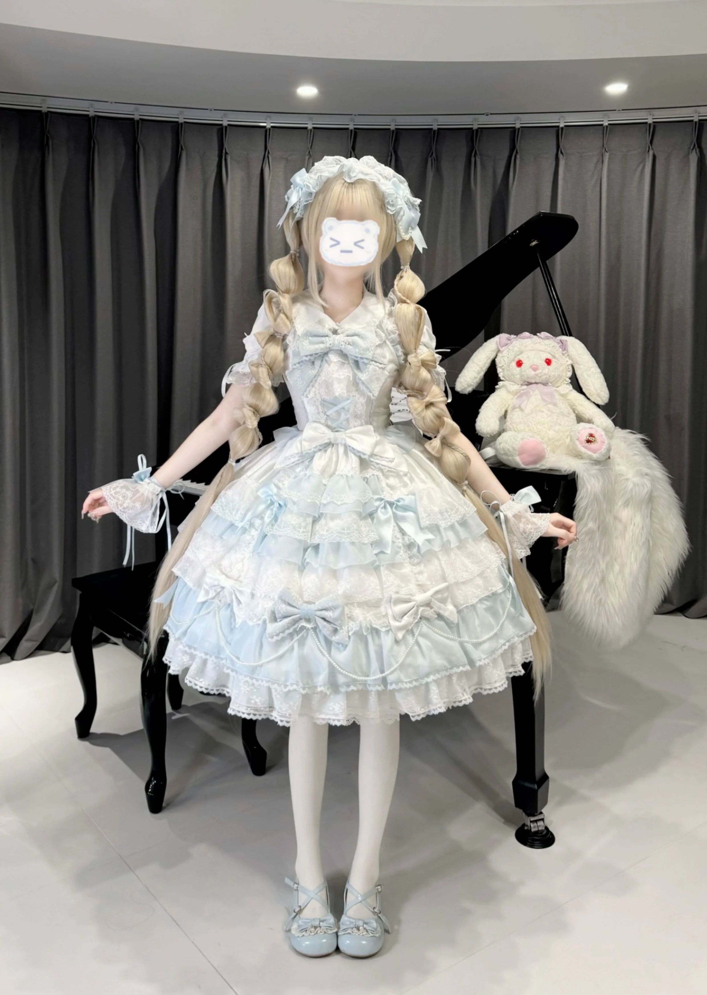 Love Descends - Wedding Lolita JSK Dress, White Blouse and Accessories - image 27