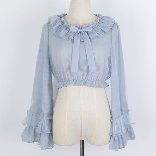 Cheese Chocolate Plus Size Lolita Long Sleeve Blouse - image 1