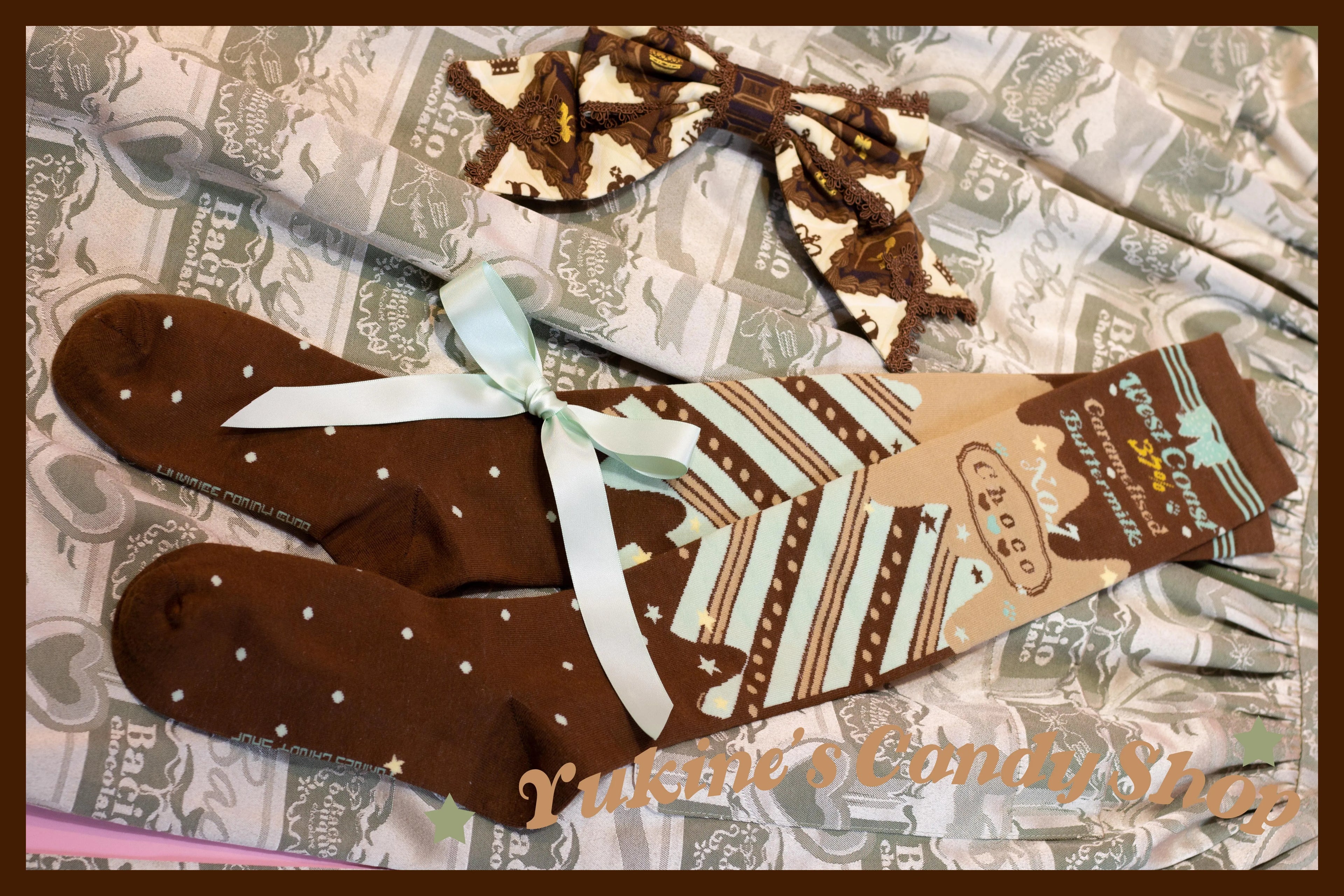 Kawaii Lolita Chocolate Color Cotton Socks - image 4