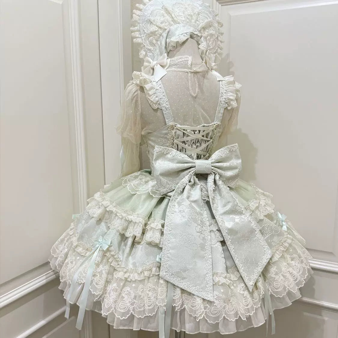 Blooming Love - Ballet-inspired Sweet Lolita JSK Dress, Lace & Bows - image 7