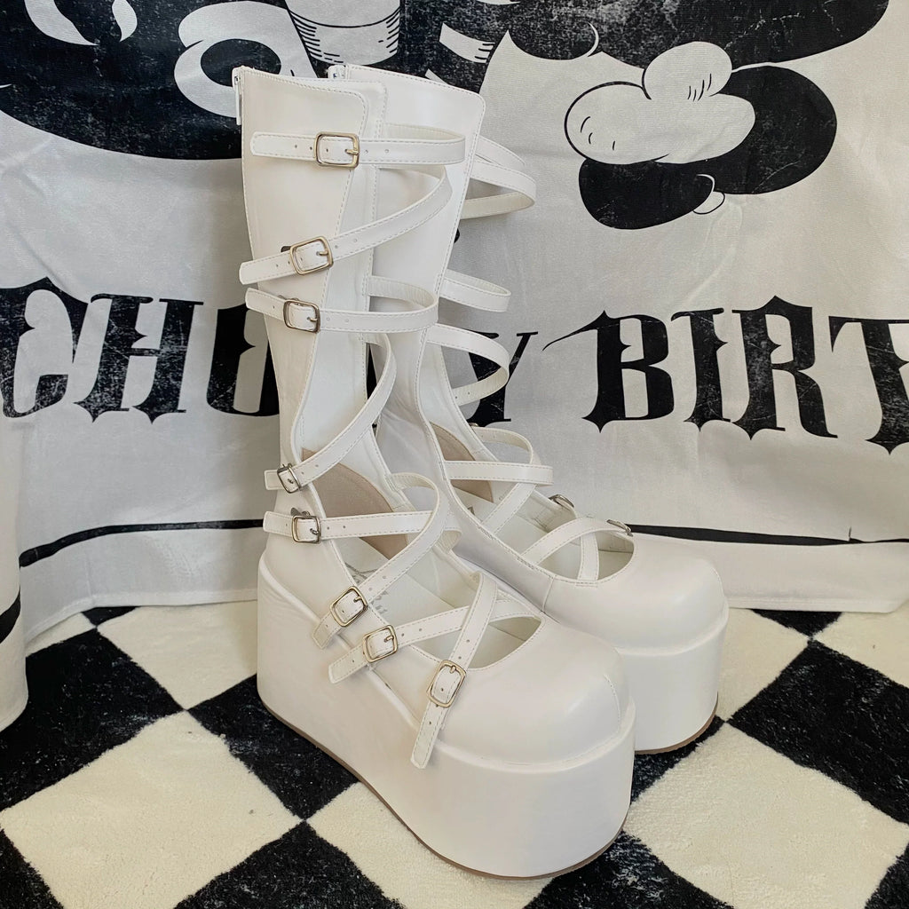 Gothic Doll - Gothic Lolita Platform Shoes, Adjustable Shoe Straps - image 11