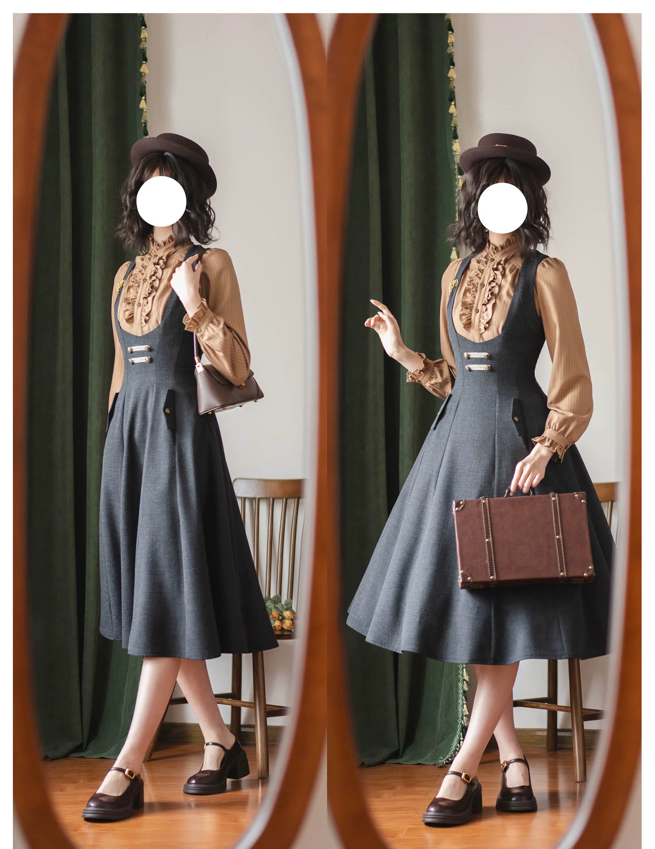Forest Corridor - Classic Lolita Bust Supporting JSK, Waisted Shirt - image 14