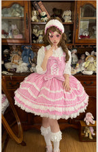 Plaid Baileys - Pink Plaid Old School Lolita JSK Dress - image 23