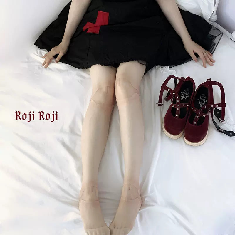 Sweet Lolita Pantyhose, Joint Print Light Stockings - image 10