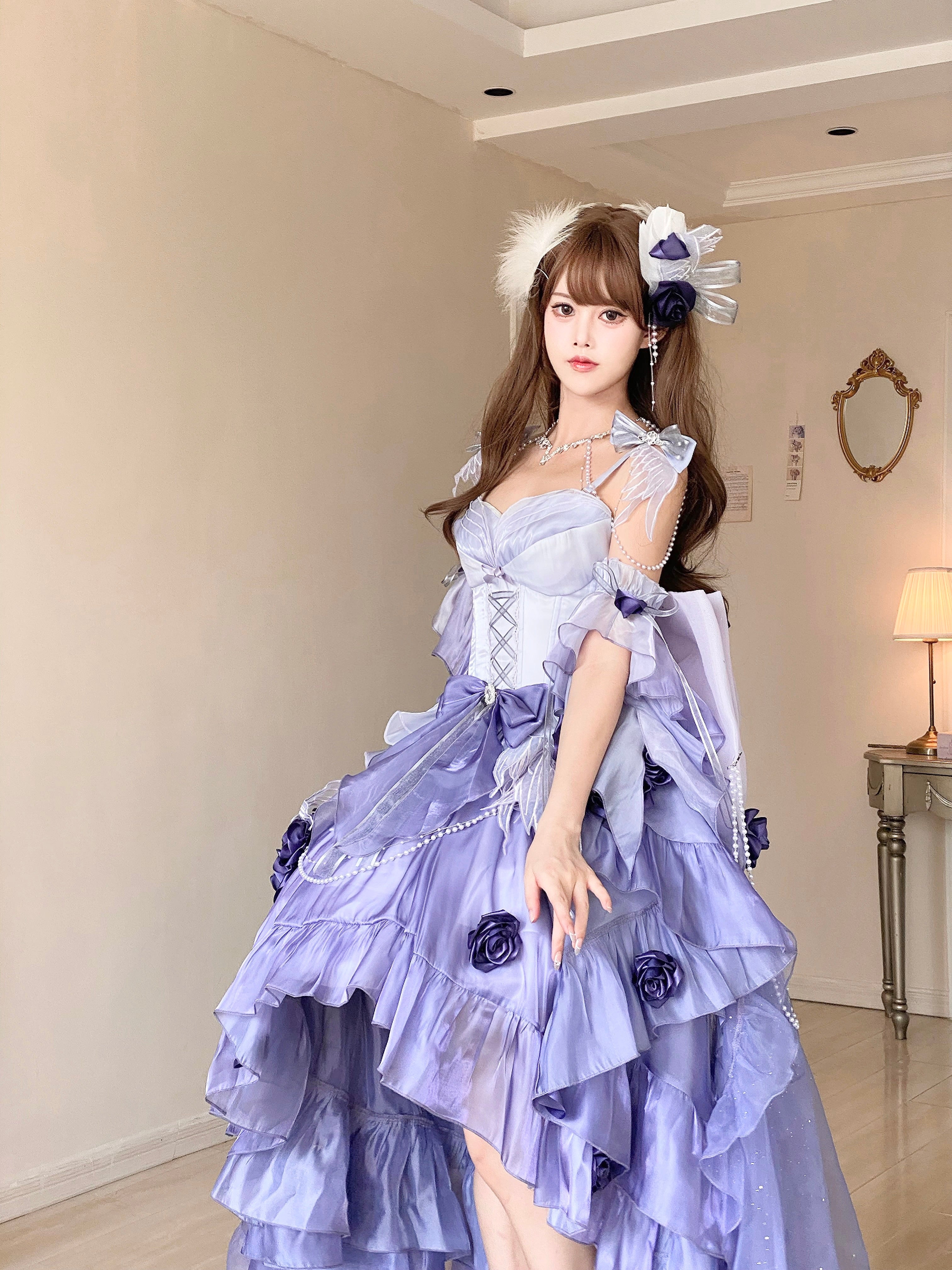 Swan Wonderland - Fairy Lolita JSK with High-Low Hem - image 15