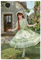 Green Grape - Embroidered Country Lolita OP Dress, Tiered JSK and Accessories - image 15
