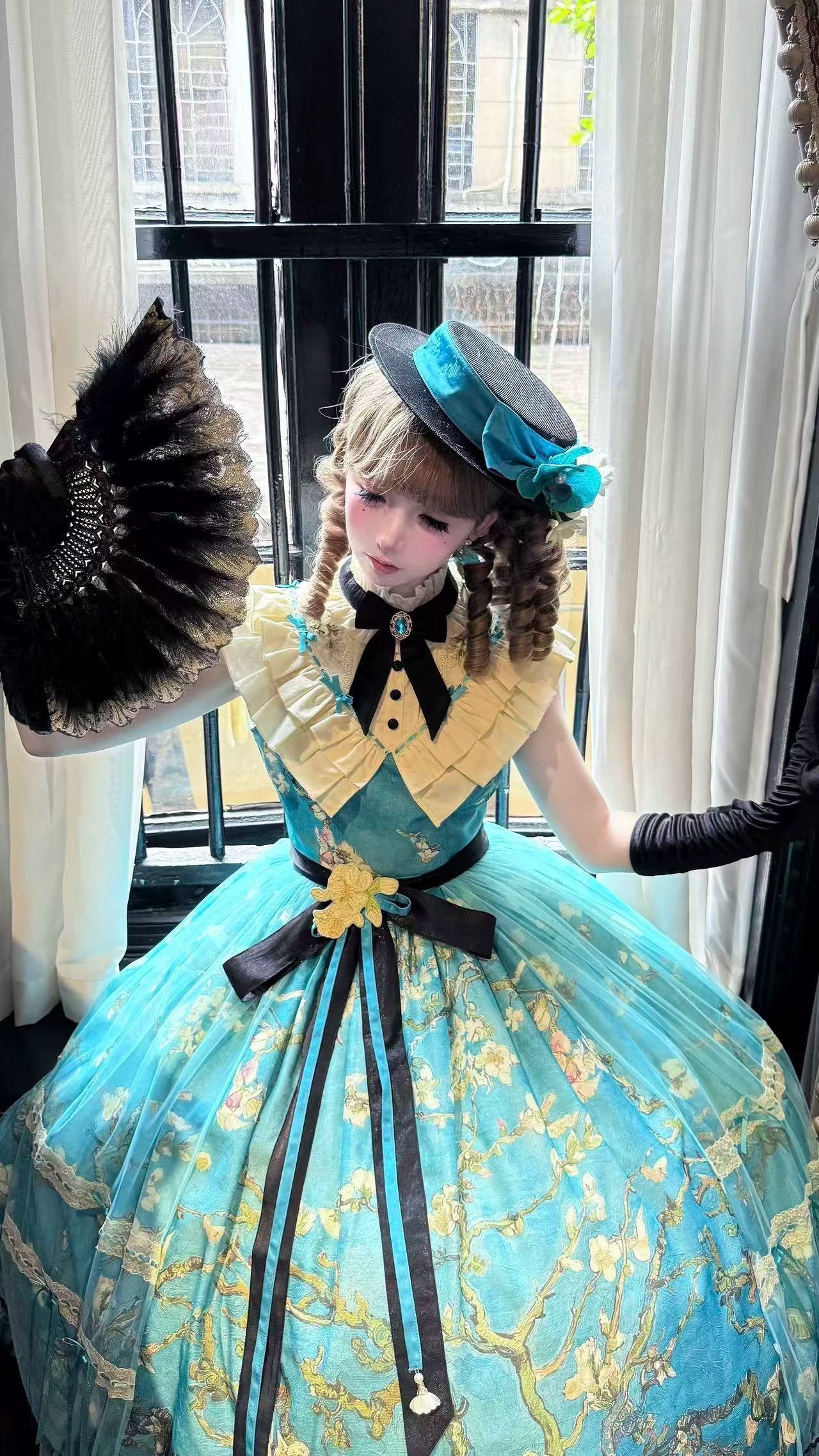 Everblooming Apricot Blossoms Classic Lolita High-Collar JSK and Accessories - image 6