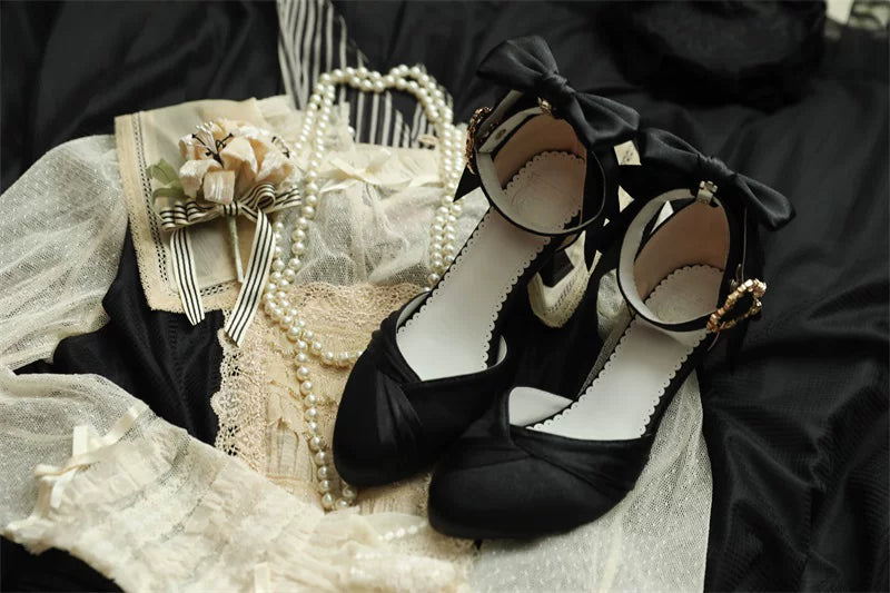 Coronation - Classic Lolita Wine Glass Heel Shoes with Detachable Bows - image 23
