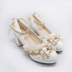 Handmade White Wedding Lolita Heel Shoes - image 5