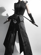 Nightblade Black Ouji Lolita Apron Pants Suit - image 2