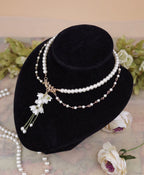 Lily Miss - Elegant Lolita Pearl Necklace and Earrings Set - image 4