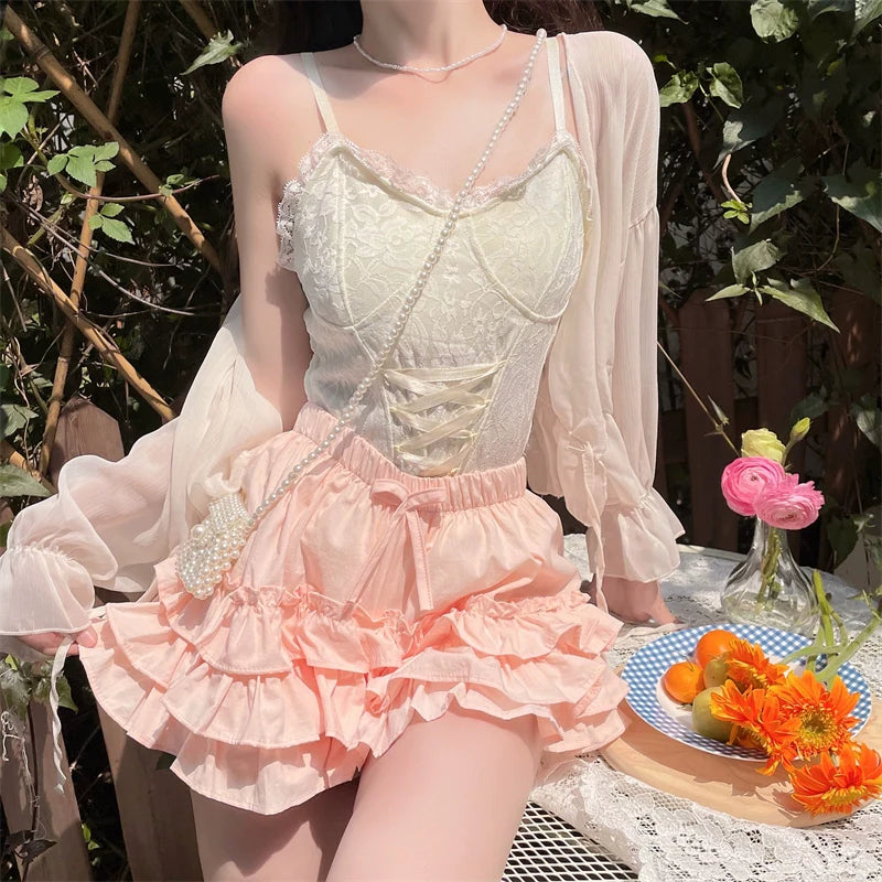 Daily Lolita Bloomers Anti-Exposure Pink Ruffle Safety Shorts - image 11