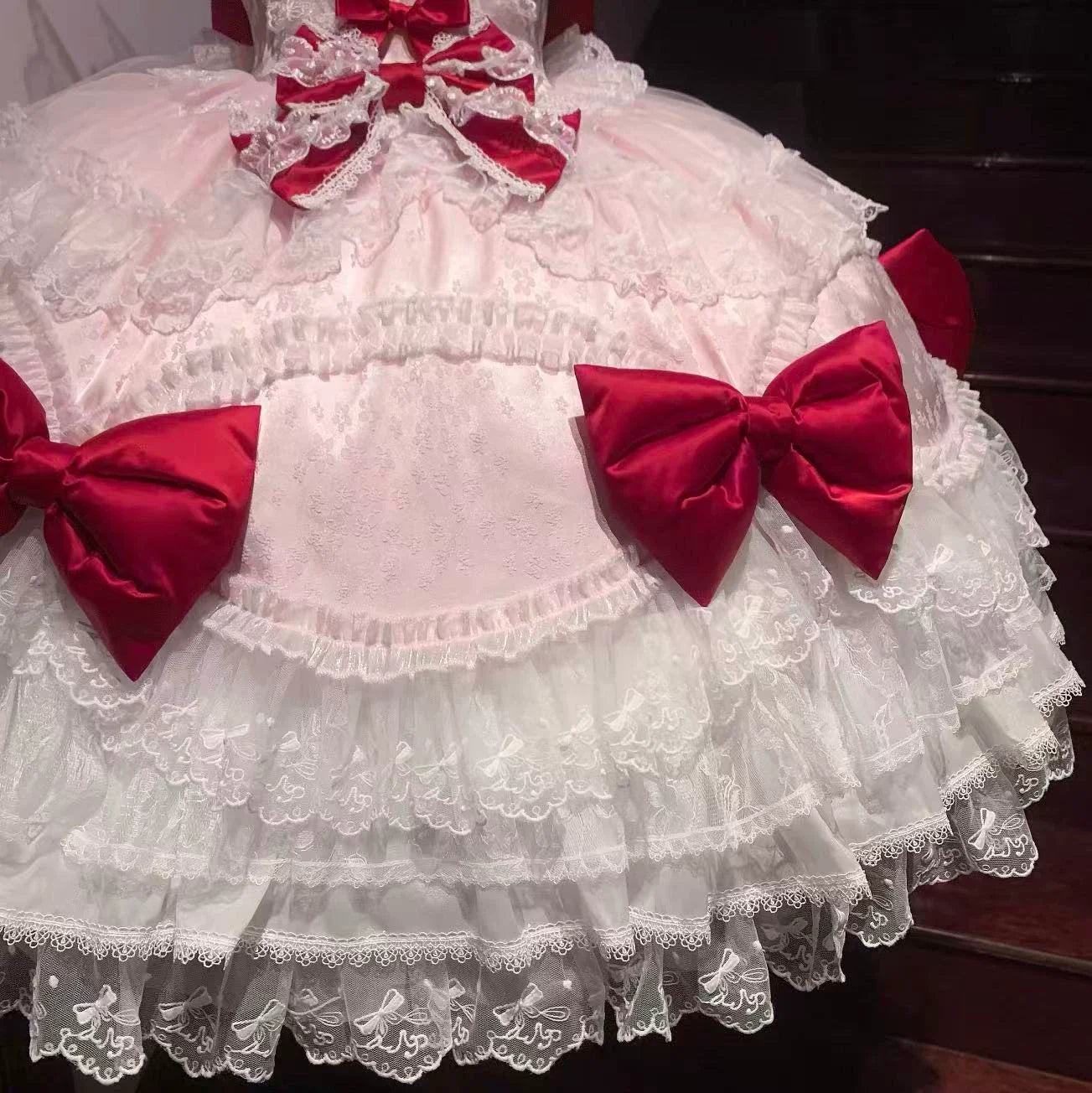 Floral Dream Isle - Sweet Lolita Doll-like JSK Dress, Bows & Lace - image 11