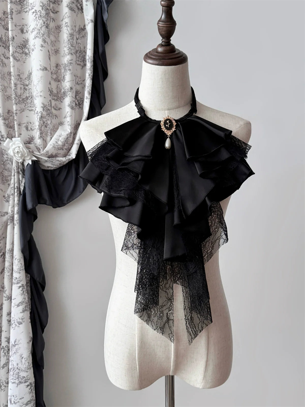 Crow's Dinner - Gorgeous Lolita Jabot with Detachable Brooch - image 1