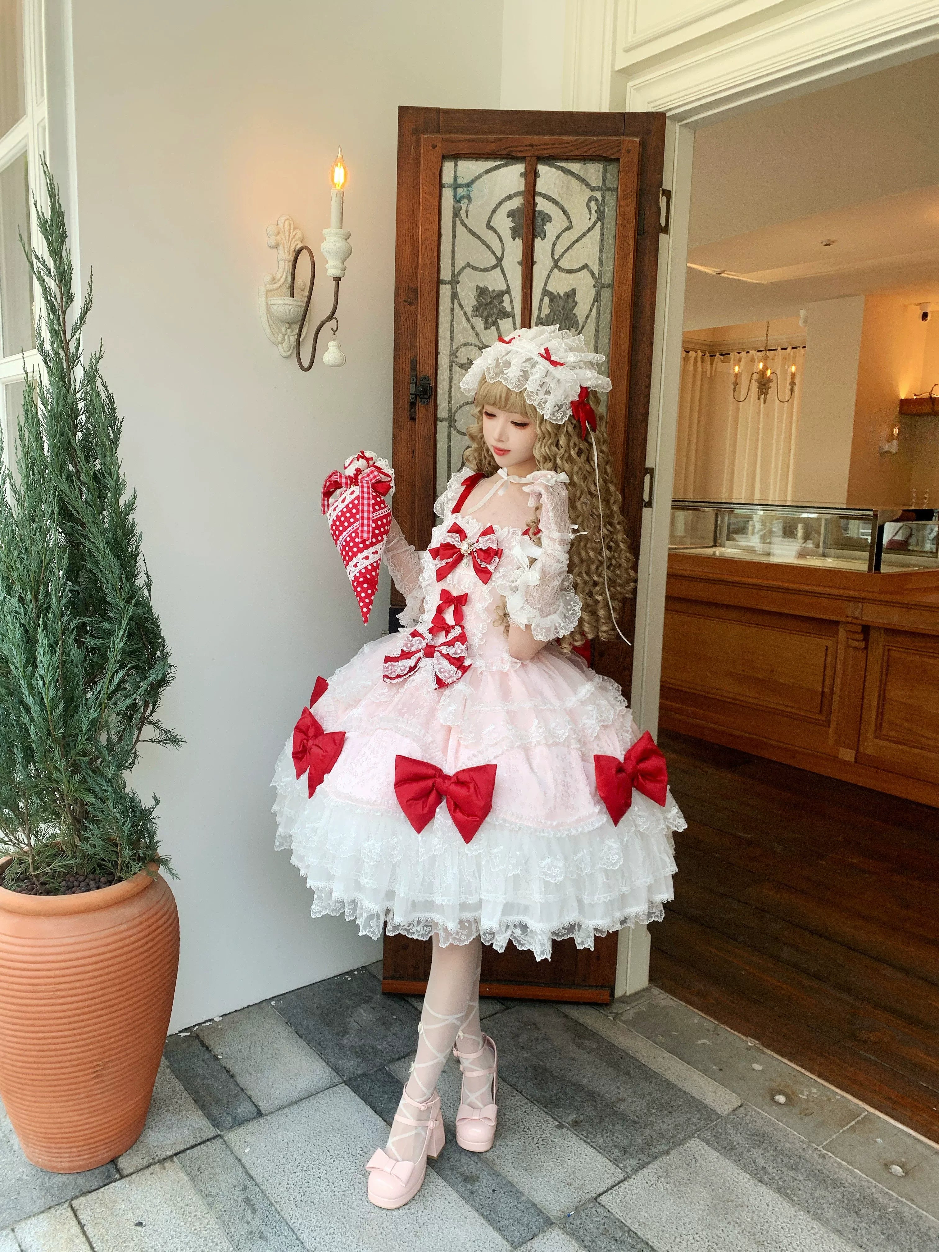 Floral Dream Isle - Sweet Lolita Doll-like JSK Dress, Bows & Lace - image 25