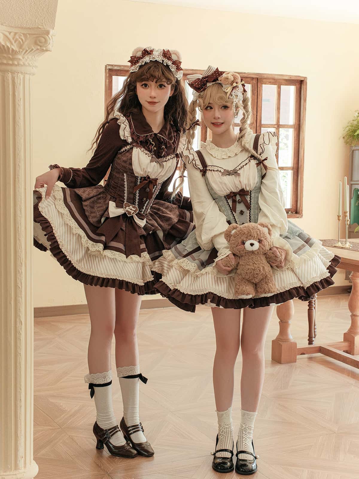 Mint Chocolate Frou Frou Brown Blue Bustle Petticoat JSK KC Sweet Lolita Dress and Accessories - image 2