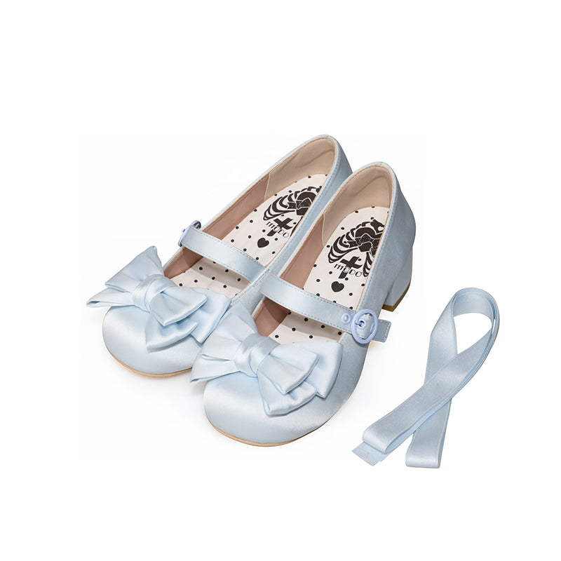 Sissi Satin Bow Sweet Lolita Low Heels - image 19