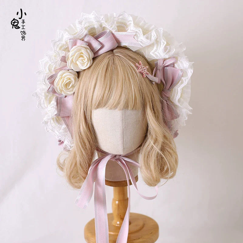 Sweet Lolita Handmade Christmas Pink Headdress - image 9