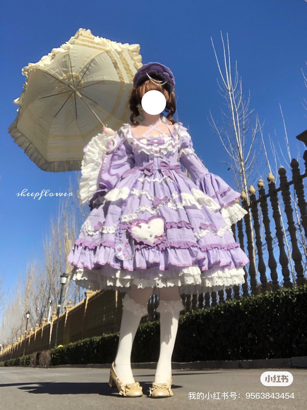 Audelia - Plus Size Sweet Lolita OP with Halter Neckline and Accessories - image 7