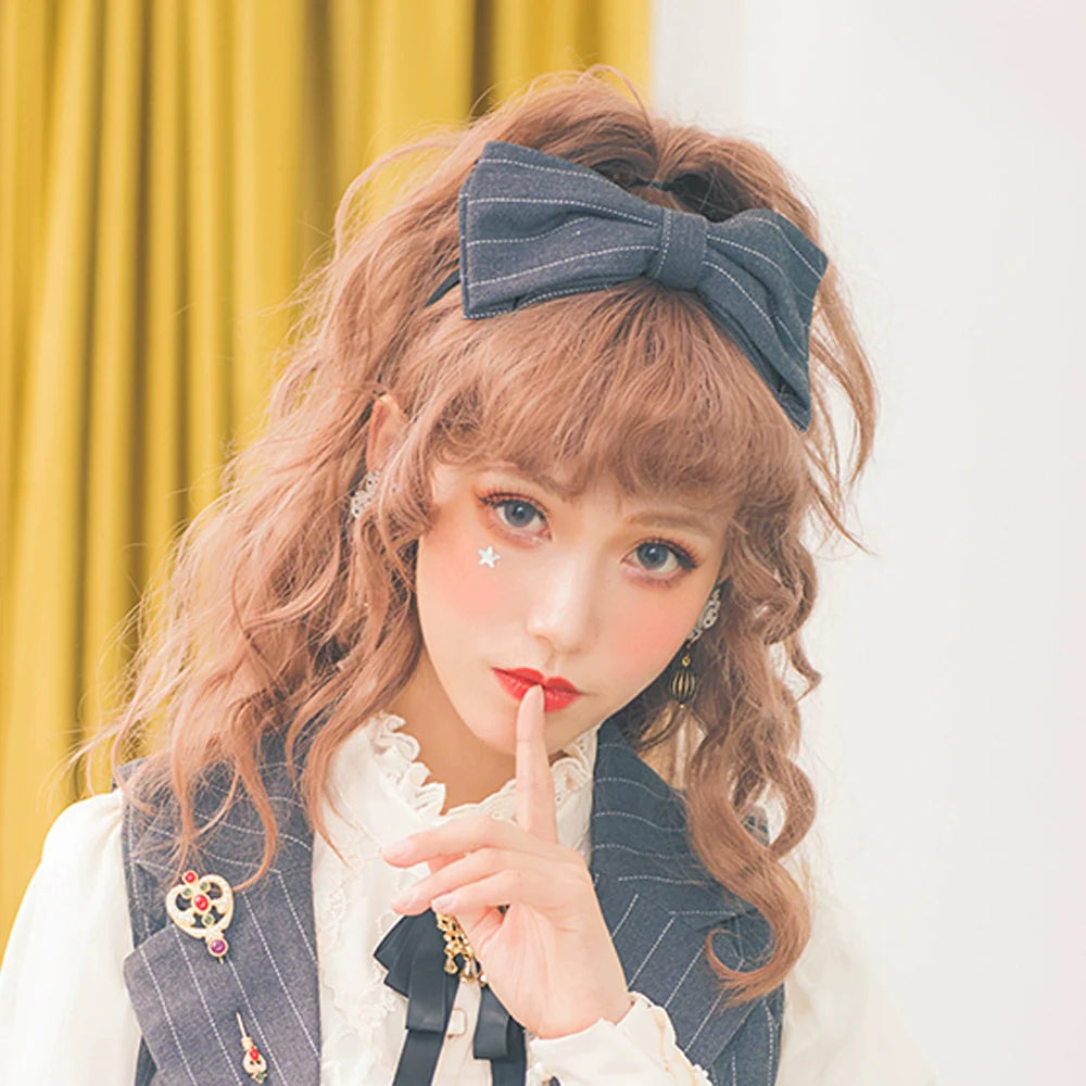 Rose Doll - Elegant Lolita Striped Fishbone Skirt - image 32