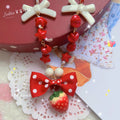 Sweet Lolita Strawberry Necklace Red Polka Dot Bow - image 9