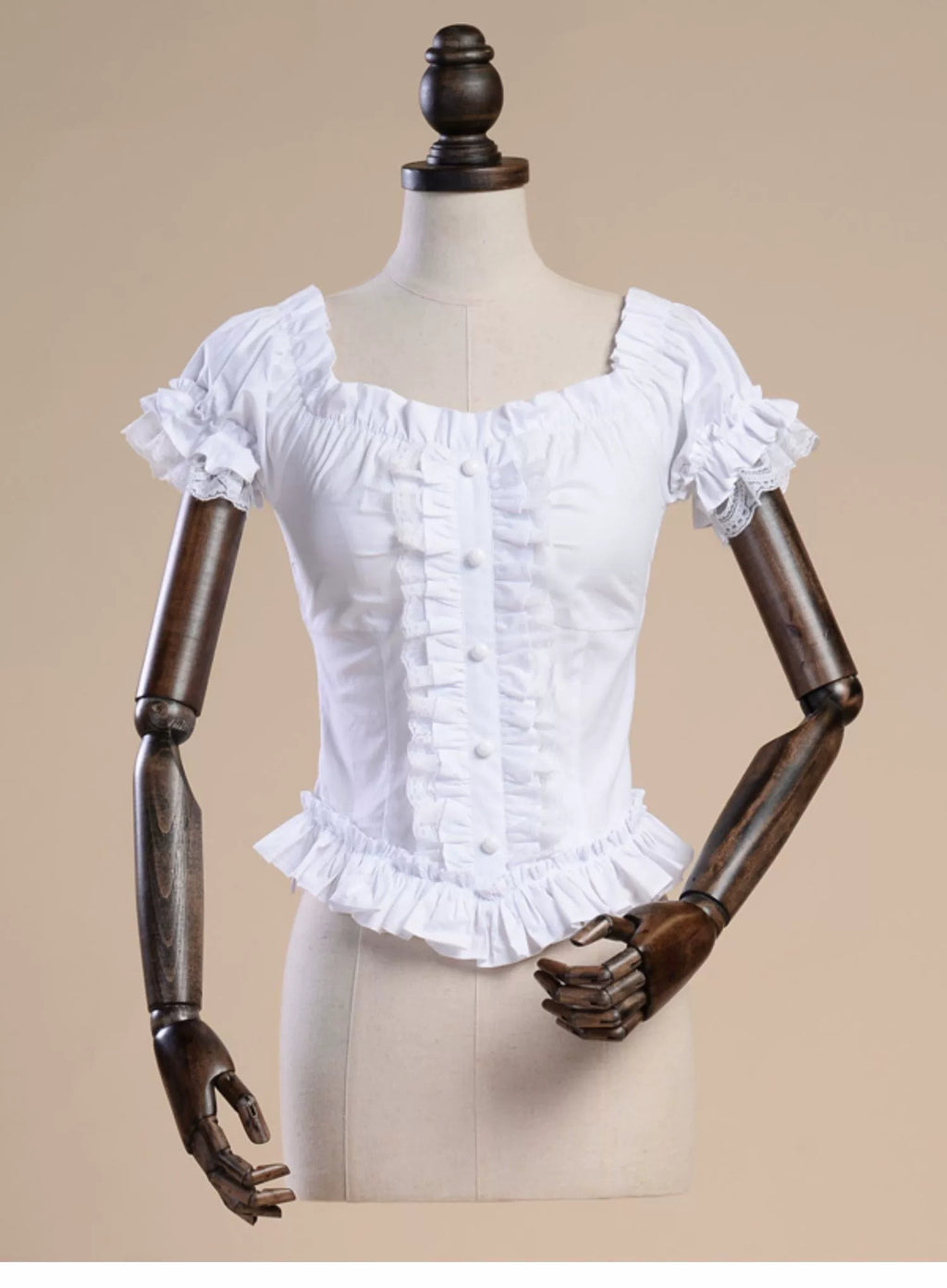 Elegant Lolita Lace Shirt, Off-Shoulder - image 1