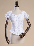 Elegant Lolita Lace Shirt, Off-Shoulder - image 1