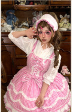 Plaid Baileys - Pink Plaid Old School Lolita JSK Dress - image 29